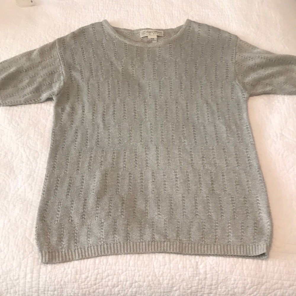 Laura Martin short sleeve silk and rayon pull over